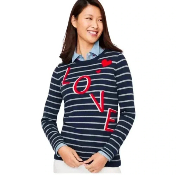 TALBOTS PETITE CREWNECK LOVE SWEATER – SIZE MEDIUM PETITE - Picture 2 of 7